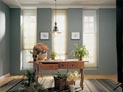 Hunter Douglas top down bottom up pleated shades in long windows